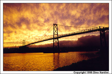 Sunset over MacDonald Bridge, Halifax